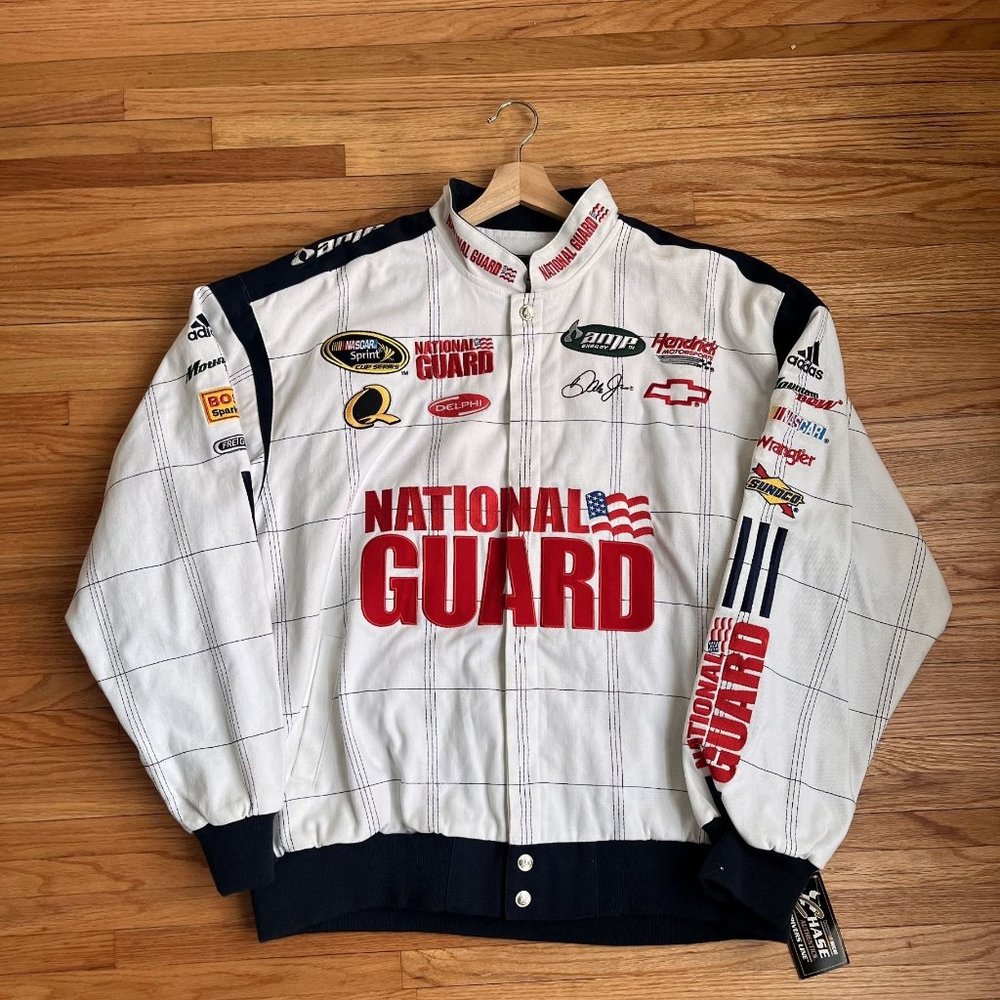 VINTAGE NASCAR 1990S DALE EARNHARDT GREEN WHITE RACING JACKET AMP ENERGY SIZE 2X